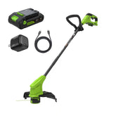 24V 12" Cordless Battery Brushless String Trimmer w/ 2.0Ah Battery & 30W Type-C Charger (3-FT Cable)