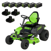 80V 42" Cordless Battery CrossoverT Riding Lawn Mower w/ Six (6) 5.0Ah Batteries and Three (3) Dual Port Turbo Chargers, CRZ4281