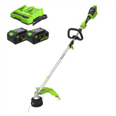 48V (24V x 2) 16" Cordless Battery String Trimmer (Attachment Capable): (2) 4.0 Ah USB Batteries and Dual-Port Charger