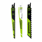 3-Piece 6" Reciprocating Saw Blade Set, with 3 TPI and 6 TPI Wood Blades and 10 TPI Pro-Grade Metal Blade
