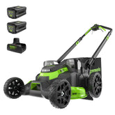 OPEN BOX 80V 25" Cordless Battery Dual Blade Self-Propelled Mower: (2) 2.5 Ah Batteries and Dual-Port Charger, LM2508S