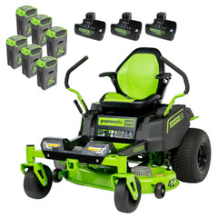 RENEWED 60V 42" Electric CrossoverZ Zero Turn Mower with (6) 8 Ah Batteries and (3) Dual-Port Turbo Chargers, CRZ4261
