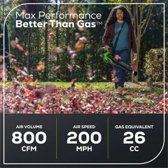 OPEN BOX 80V 800CFM Cordless Battery Leaf Blower, 4Ah Battery and Charger