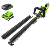 24V 24" Cordless Battery Hedge Trimmer: 2.0 Ah Battery and 2A Charger