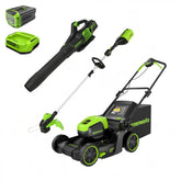60V 17" Cordless Battery Push Lawn Mower 3PC Combo Kit: 4.0 Ah Battery and Charger