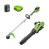 60V 16" Cordless Battery Top Mount String Trimmer + 750CFM Blower ,2.5 Ah Battery and 3A Charger
