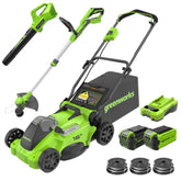 40V 16" Cordless Battery Push Mower 3pc Combo Kit, 4Ah Battery, 2Ah Battery and Charger
