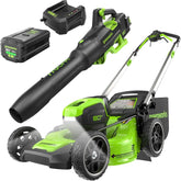 80V 21" Cordless Battery 4-in-1 Self-Propelled Lawn Mower and 700CFM Blower Combo Kit: 5.0 Ah Battery and 6A Charger