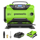24V Cordless Battery Inflator, (1) 2Ah USB Battery and Charger