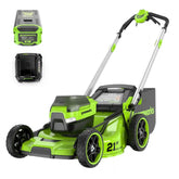 OPEN BOX 60V 21" Cordless Battery Dual Blade Self-Propelled Mower, (1) 8Ah battery and 6A Charger, LM2146S