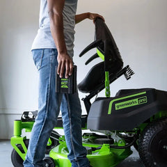REFURBISHED 80V 42" Cordless Battery CrossoverZ Zero Turn Lawn Mower w/ Six (6) 5.0Ah Batteries and Three (3) Dual Port Turbo Chargers, CRZ4281