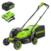 24V 13" Cordless Battery Brushless Push Lawn Mower: 4.0 Ah Battery and Charger, LM1322