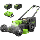 40V 25" Cordless Battery Brushless Dual Blade Self-Propelled Lawn Mower: (2) 4.0 Ah Batteries and Dual-Port Charger, LM2504S