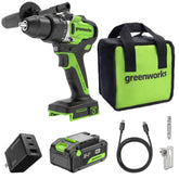 24V Cordless Battery 1/2" 800 in/lbs Drill Driver: 4.0 Ah USB-C Battery and 65W USB-C Fast Charger