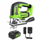 24V Cordless Battery Jig Saw: 4.0 Ah USB Battery and Charger