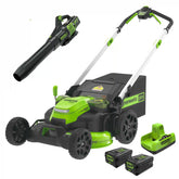 60V 25" Cordless Battery Self-Propelled Mower Combo Kit, Blower: (2) 4.0 Ah Batteries and Dual-Port Charger