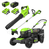 OPEN BOX 40V 21" Cordless Battery Self-Propelled Lawn Mower 3PC Combo Kit, (1) 5.0Ah Battery: (1) 2.0 Ah Battery and (2) Chargers