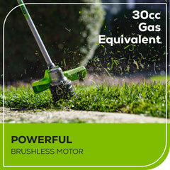 OPEN BOX 80V 17" Brushless String Trimmer Shoulder Strap, Precut Line included: 2.0 Ah Battery and Charger