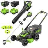 80V 25" Cordless Battery Dual Blade Self-Propelled Mower 3PC Combo Kit, (1) 4.0 Ah Battery, (1) 2.5 Ah and (2) Rapid Charger