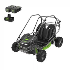 80V All-Terrain 2-Seat Electric Youth Go-Kart: (2) 8Ah Batteries and Dual-Port Charger