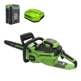 60V 14" Cordless Battery 1.2kW Chainsaw: 2.5 Ah Battery and 3A Charger