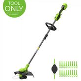 24V 13" Cordless Battery String Trimmer/Edger, 20PC Blades (Tool Only)