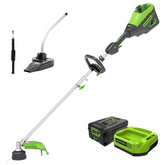 60V 16" Cordless Battery String Trimmer (Attachment Capable) and Horizontal Blower Attachment: 4.0 Ah Battery and Charger