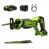 24V PowerAll 1-1/4" Reciprocating Saw with Blade, 2.0 Ah USB-C Battery and 30W USB-C Fast Charger,3,200 SPM