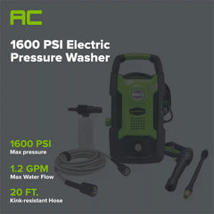 1600 PSI 1.2 GPM Electric Pressure Washer