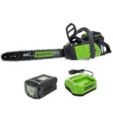 80V 18" Cordless Battery Chainsaw: 2.0 Ah Battery and Charger