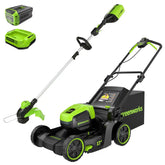 60V 17" Cordless Battery Push Lawn Mower and 13" String Trimmer Combo Kit: 4.0 Ah Battery and Charger