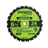 Pro 24-Tooth 6-1/2" Demolition Circular Saw Blade with Construction-Grade Carbide Teeth