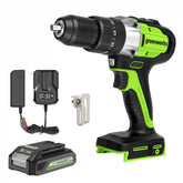 24V 1/2" 530 in/lbs Hammer Drill: 2.0 Ah Battery and Charger