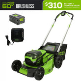 OPEN BOX 60V 21" Cordless Battery Push Lawn Mower: 5.0 Ah Battery and Charger, LM2116