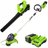 40V 12" Cordless String Trimmer and 390CFM Leaf Blower Combo Kit w/ 2.0Ah Battery & Charger