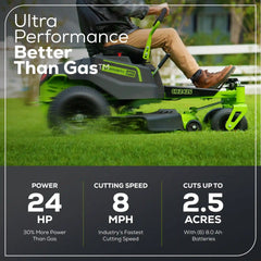 RENEWED 60V 42" Electric CrossoverZ Zero Turn Mower with (6) 8 Ah Batteries and (3) Dual-Port Turbo Chargers, CRZ4261