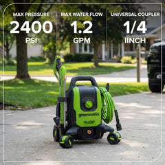 2400-PSI Brushless 1.2 GPM Four-Weel Electric Pressure Washer