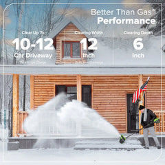 80V 12" Cordless Battery LED Snow Shovel: 4.0 Ah Battery and 6A Charger
