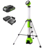 24V Cordless Battery 2-in-1 Standing Light Kit: 2.0 Ah Battery and Charger