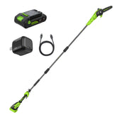 24V 8" Cordless Battery Pole Saw w/ 2.0 Ah Battery & 30W Type-C Charger (3-Ft cable)