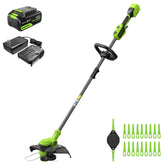 24V 13" Cordless Battery String Trimmer/Edger, 20PC Blades: 4.0Ah Type-C Battery and Charger