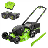 80V 22" Cordless Battery Dual Blade Self-Propelled Lawn Mower: (2) 4.0 Ah Batteries and Rapid Charger, LM2208S