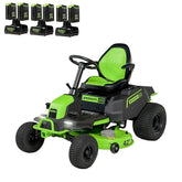 80V 42" Cordless Battery CrossoverT Riding Lawn Mower: (6) 4.0 Ah Batteries and (3) Dual-Port Turbo Chargers