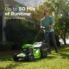 48V (24V x 2) 21" Cordless Battery Self-Propelled Lawn Mower w/ Two (2) 5.0Ah USB Batteries & Dual Port Charger, LM2112S