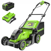 40V 17" Cordless Battery Brushless Push Lawn Mower: 4.0 Ah Battery and Charger, LM1724
