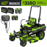 60V 54" MaximusZ Zero Turn Riding Mower: (2) 20.0 Ah (2) 8.0 Ah and (2) 4.0 Ah Batteries and 1.5kW Charger, MZ5461