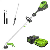 60V 16" Cordless Battery String Trimmer (Attachment Capable) and 10" Polesaw Attachment Combo Kit: 4.0 Ah Battery and Charger