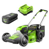 80V 21" Cordless Battery 4-in-1 Push Lawn Mower: 5.0 Ah Battery and 4A Charger, LM2108