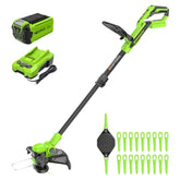 40V 13" Cordless Battery String Trimmer / Edger, 20PC Blades, (1)2.0 Ah Battery and (1)2A Charger