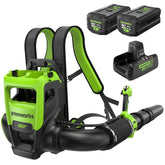 80V 800CFM Cordless Battery Dual-Port Backpack Blower: (2) 5Ah Battery and Dual-Port Rapid Charger